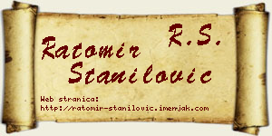 Ratomir Stanilović vizit kartica
